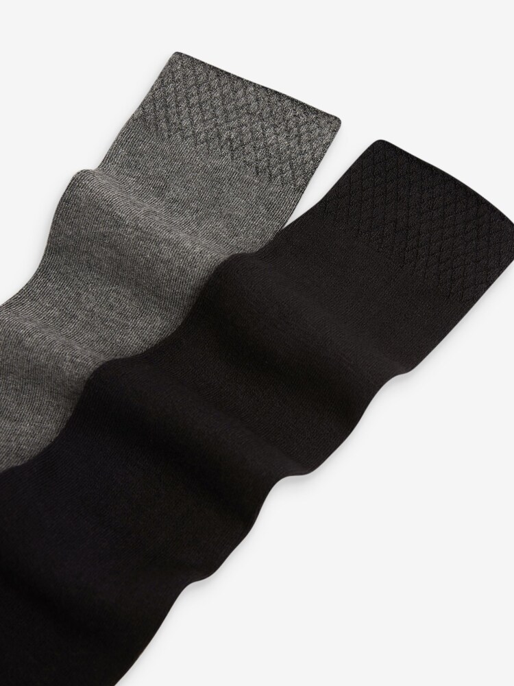 Černá / šedá - Super měkké viskózové ponožky nad kolena 2 Pack - Obrázek 1 z 3