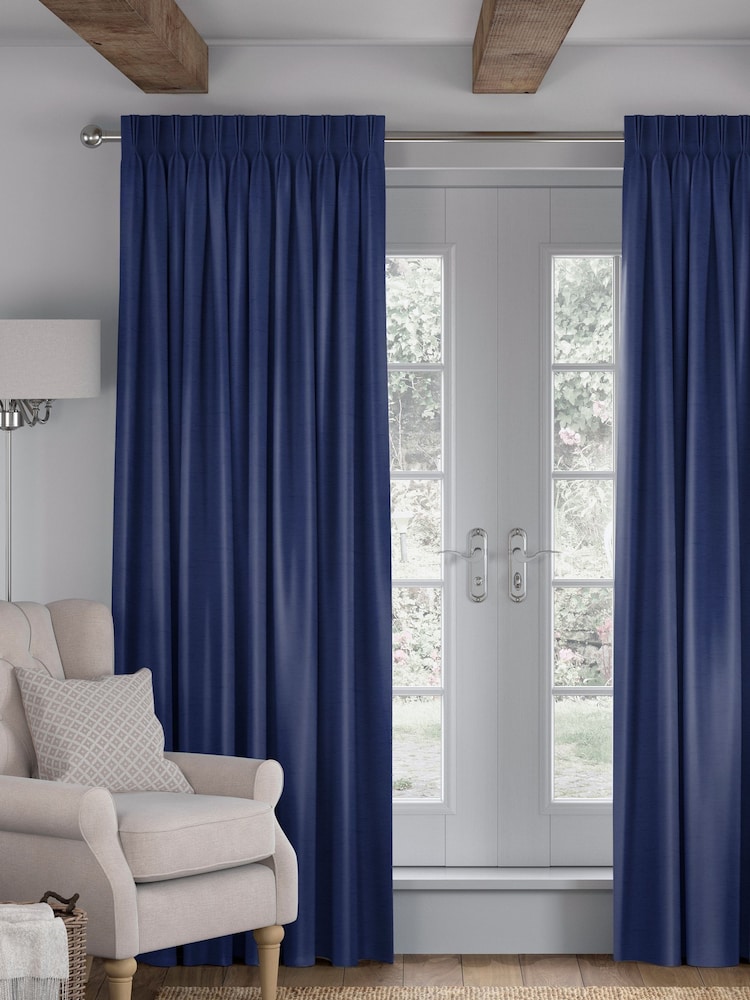 Indigo Blue Eloise Made To Measure Curtains - Image 1 of 8