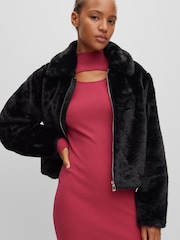 HUGO Pink Soritexa Knitted Dress - Image 3 of 5