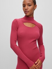 HUGO Pink Soritexa Knitted Dress - Image 4 of 5