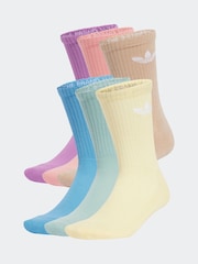 adidas Originals Blue Trefoil Crew Socks 6 Pack - Image 1 of 10