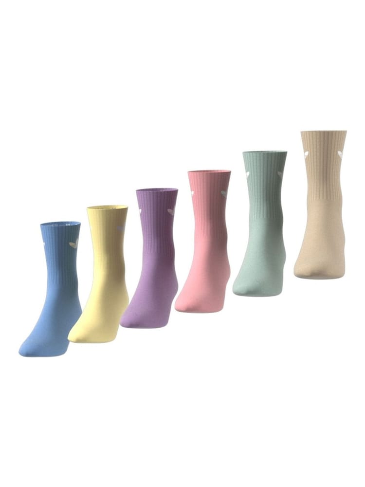 adidas Originals Blue Trefoil Crew Socks 6 Pack - Image 10 of 10