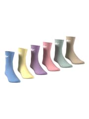 adidas Originals Blue Trefoil Crew Socks 6 Pack - Image 5 of 10