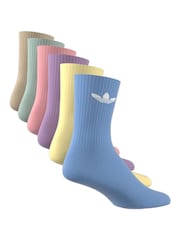 adidas Originals Blue Trefoil Crew Socks 6 Pack - Image 6 of 10