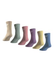 adidas Originals Blue Trefoil Crew Socks 6 Pack - Image 7 of 10