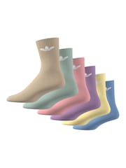 adidas Originals Blue Trefoil Crew Socks 6 Pack - Image 8 of 10