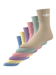 adidas Originals Blue Trefoil Crew Socks 6 Pack - Image 9 of 10