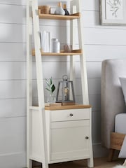 Chalk White Malvern Paint Effect Ladder Bedside Table - Image 1 of 6