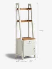 Chalk White Malvern Paint Effect Ladder Bedside Table - Image 4 of 6