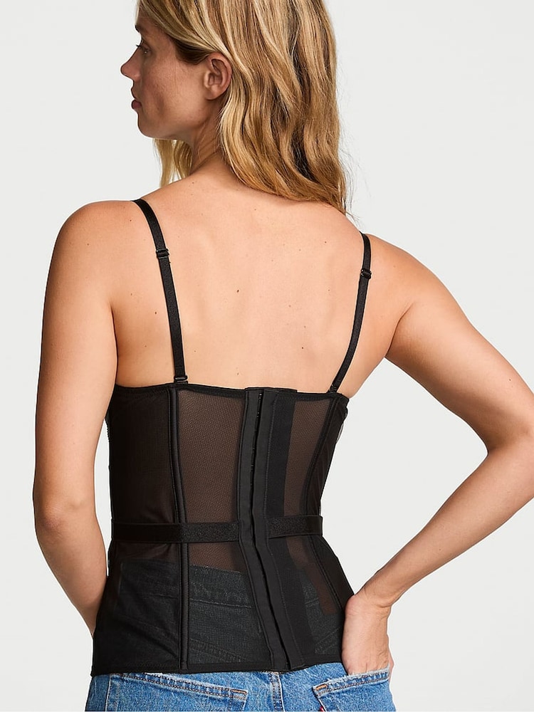 Victoria's Secret Black Shine Strapless Corset Top - Image 2 of 3