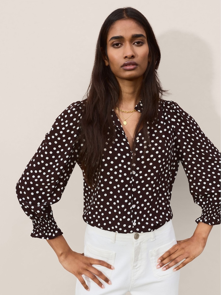 Baukjen Brown Cela Printed Blouse - Image 1 of 3 Baukjen Brown Cela Printed Blouse - Image 1 of 3
