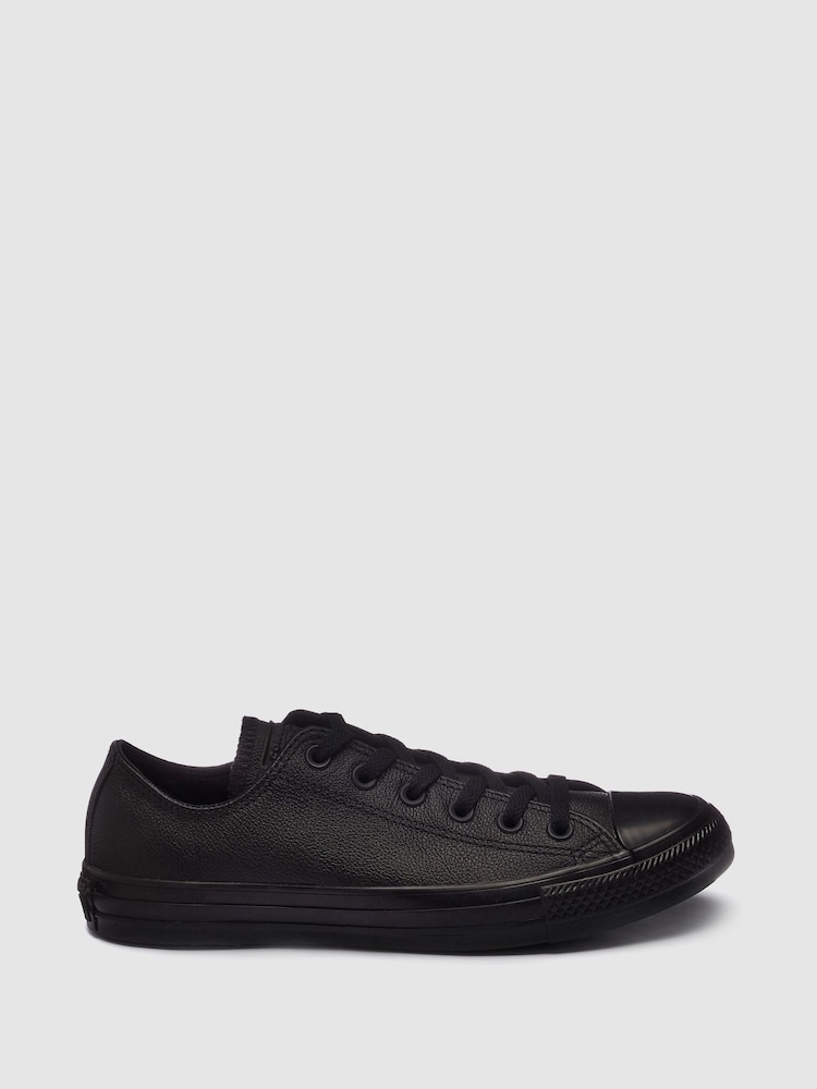 Converse Black Chuck Taylor All Stars Leather Ox Trainers - Image 1 of 4