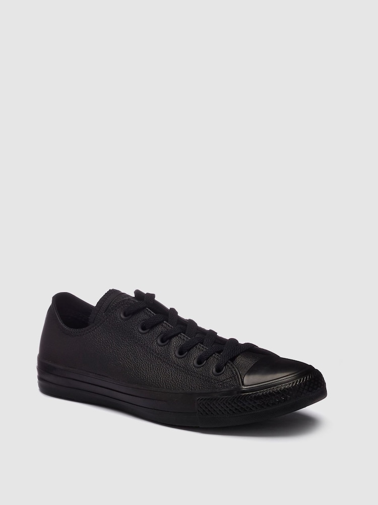 Converse Black Chuck Taylor All Stars Leather Ox Trainers - Image 2 of 4