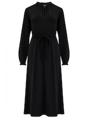 Pour Moi Black Bridget Slinky Jersey Long Sleeve Midi Dress - Image 3 of 4