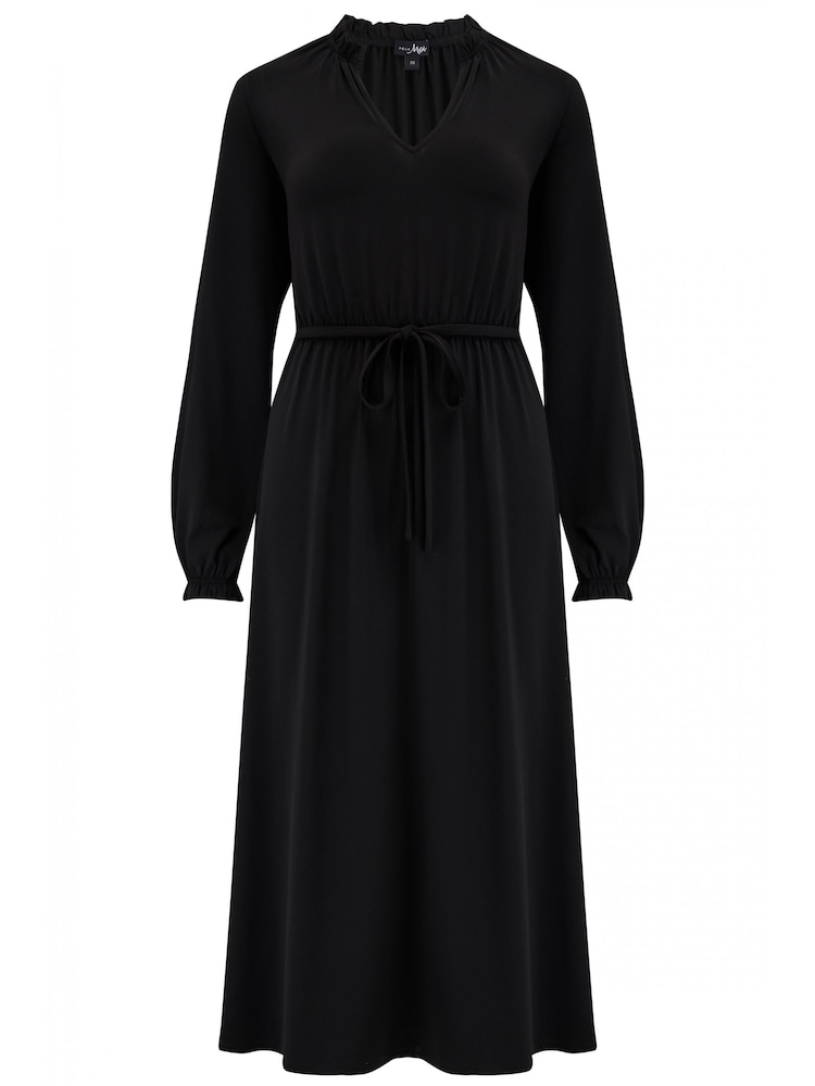 flowy black long sleeve dress Bubble The slits on the side give the dress a more elegant look while keeping you cool Women's Long Sleeve Ruched Waist