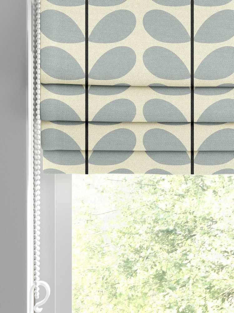 Orla Kiely Blue 100% Cotton Two Colour Stem Made To Measure Roman Blind - Image 2 of 6