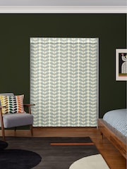 Orla Kiely Blue 100% Cotton Two Colour Stem Made To Measure Roman Blind - Image 5 of 6