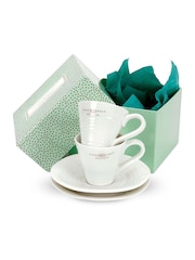 Portmeirion Set of 2 White Espresso Cups & Saucers - Image 2 of 3