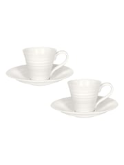 Portmeirion Set of 2 White Espresso Cups & Saucers - Image 3 of 3