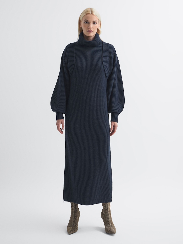 Florere Knitted Blouson Sleeve Shrug - Image 1 of 6