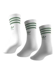 adidas Originals Dove White Mid Cut Crew Socks 3 Pack - Image 6 of 9