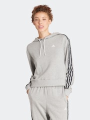 adidas Grey Sportswear Essentials 3-Stripes Animal Print Relaxed Hoodie - Image 1 of 7
