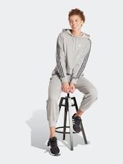 adidas Grey Sportswear Essentials 3-Stripes Animal Print Relaxed Hoodie - Image 3 of 7