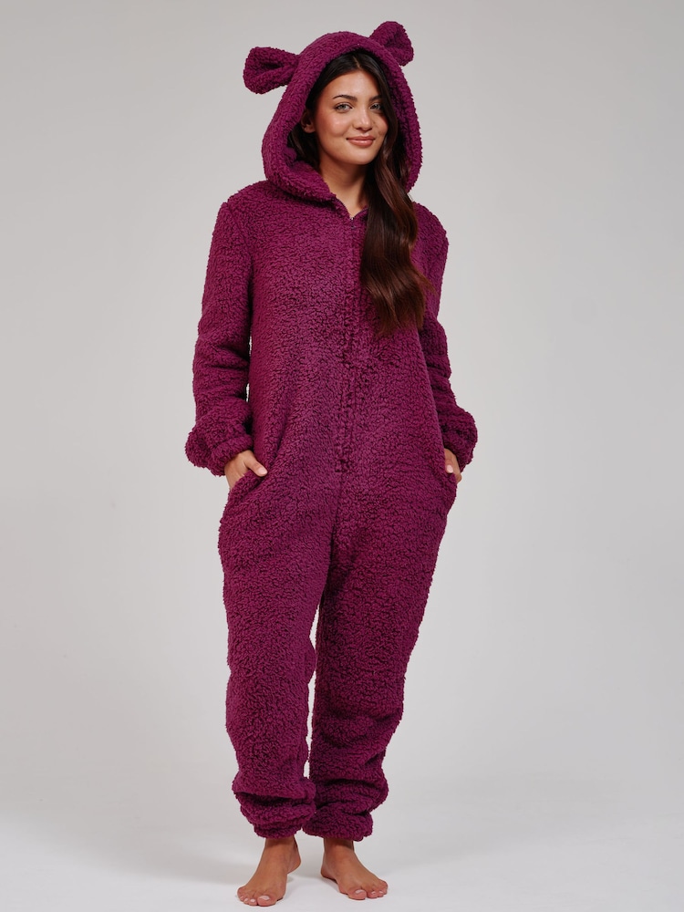 Loungeable Purple Sherpa XL Ears Teddy All-In-One - Image 1 of 5