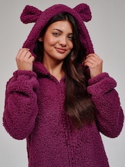 Loungeable Purple Sherpa XL Ears Teddy All-In-One - Image 3 of 5