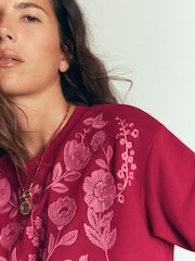 Boden Pink Emi Embroidered Sweatshirt - Image 2 of 5