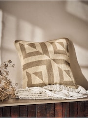 French Connection Natural Sundial Woven Wool Cushion - Image 1 of 4