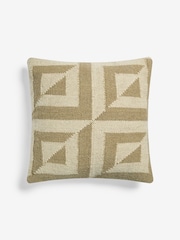 French Connection Natural Sundial Woven Wool Cushion - Image 2 of 4
