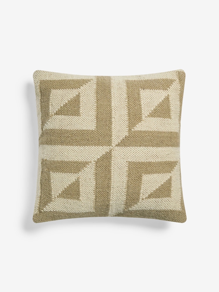 French Connection Natural Sundial Woven Wool Cushion - Image 2 of 4