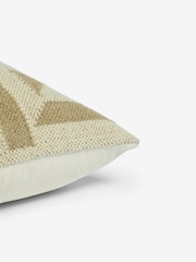 French Connection Natural Sundial Woven Wool Cushion - Image 4 of 4