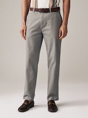 Gris - Corte recto - Pantalones chinos de tacto suave con cinturón - Imagen 1 de 10