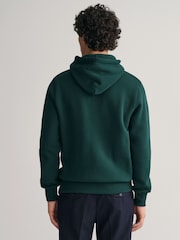 GANT Tartan Green Regular Fit Shield Logo Hoodie - Image 2 of 4