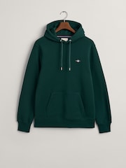 GANT Tartan Green Regular Fit Shield Logo Hoodie - Image 4 of 4