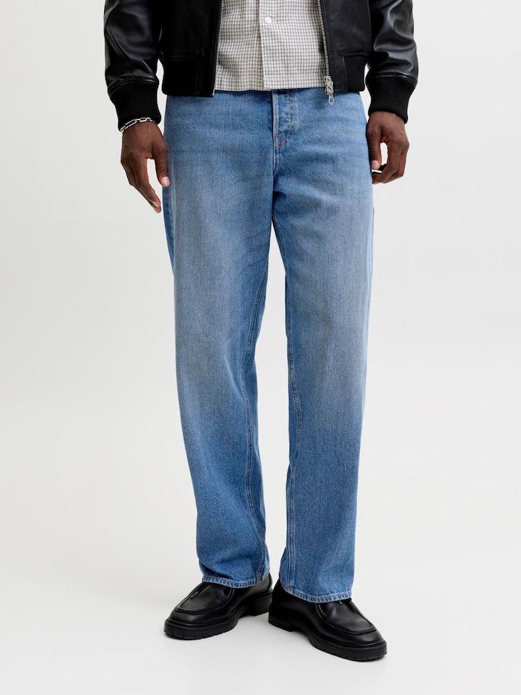 JACK & JONES Mid Blue Alex Baggy Fit Jeans - Image 1 of 5 JACK & JONES Mid Blue Alex Baggy Fit Jeans - Image 1 of 5