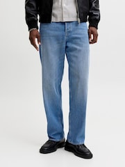 JACK & JONES Mid Blue Alex Baggy Fit Jeans - Image 6 of 9