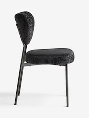 Rockett St George Set of 2 Leopard Luxe Cut Velvet Black Perfect Dining Chairs - Image 7 of 9