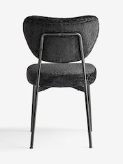 Rockett St George Set of 2 Leopard Luxe Cut Velvet Black Perfect Dining Chairs - Image 8 of 9