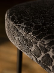 Rockett St George Set of 2 Leopard Luxe Cut Velvet Black Perfect Dining Chairs - Image 9 of 9