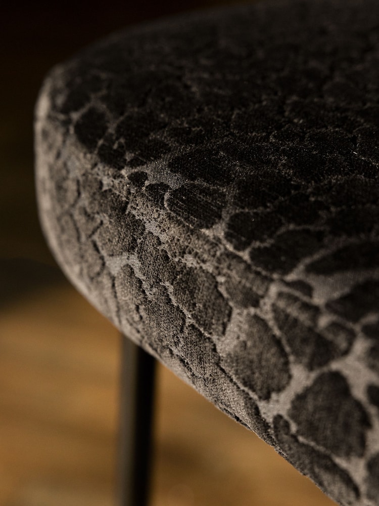 Rockett St George Set of 2 Leopard Luxe Cut Velvet Black Perfect Dining Chairs - Image 9 of 9 Rockett St George Set of 2 Leopard Luxe Cut Velvet Black Perfect Dining Chairs - Image 9 of 9