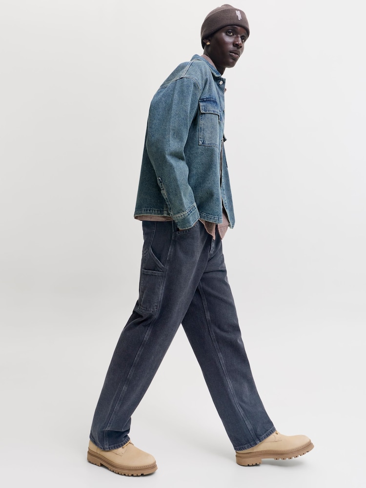 JACK & JONES Black Alex Baggy Fit Carpetner Jeans - Image 2 of 11 JACK & JONES Black Alex Baggy Fit Carpetner Jeans - Image 2 of 11