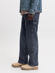 JACK & JONES Black Alex Baggy Fit Carpetner Jeans - Image 5 of 11