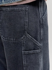 JACK & JONES Black Alex Baggy Fit Carpetner Jeans - Image 6 of 11