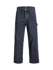 JACK & JONES Black Alex Baggy Fit Carpetner Jeans - Image 7 of 11