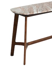 Barker and Stonehouse Brown Cresta Marble Top Console Table - Image 4 of 7