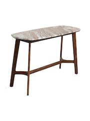 Barker and Stonehouse Brown Cresta Marble Top Console Table - Image 5 of 7