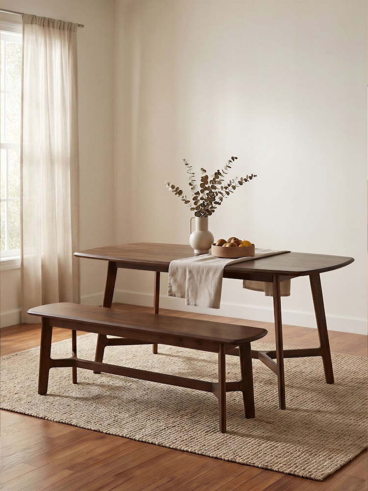 Barker and Stonehouse Brown Cresta 130cm Acacia Wood Dining Bench - Image 1 of 7